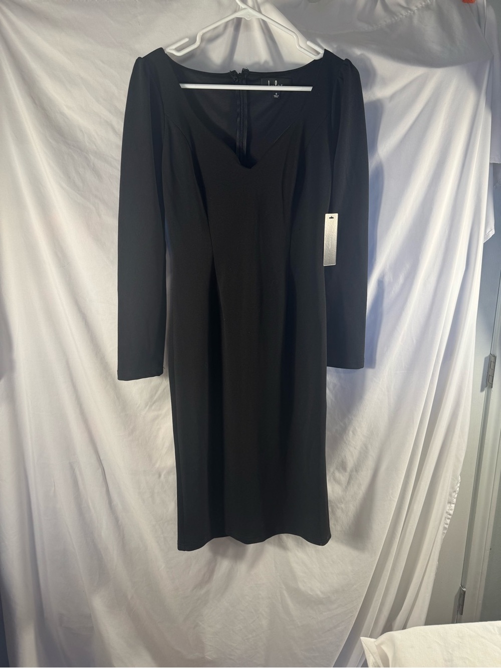 NWT Lulus Black Long Sleeve Midi Dress - Small LBD Formal